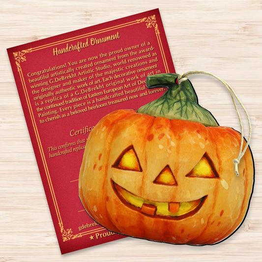 Halloween Pumpkin Wooden Ornaments by G. DeBrekht - Thanksgiving Halloween Decor - 8158414