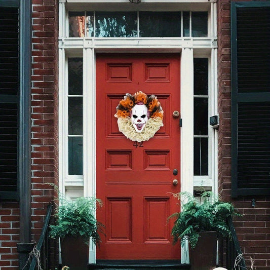 Halloween Penny Mask Wreath Horror Party Decor