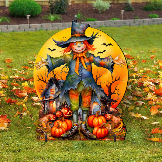 Halloween Scarecrow Freestanding Decor - Halloween Outdoor Decor by G. Debrekht - Halloween Decor- 8652798F