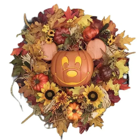 Halloween Pumpkin Mickey Wreath