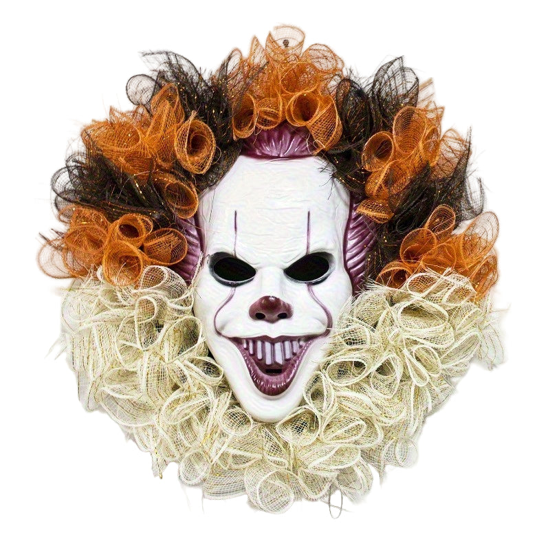 Halloween Penny Mask Wreath Horror Party Decor