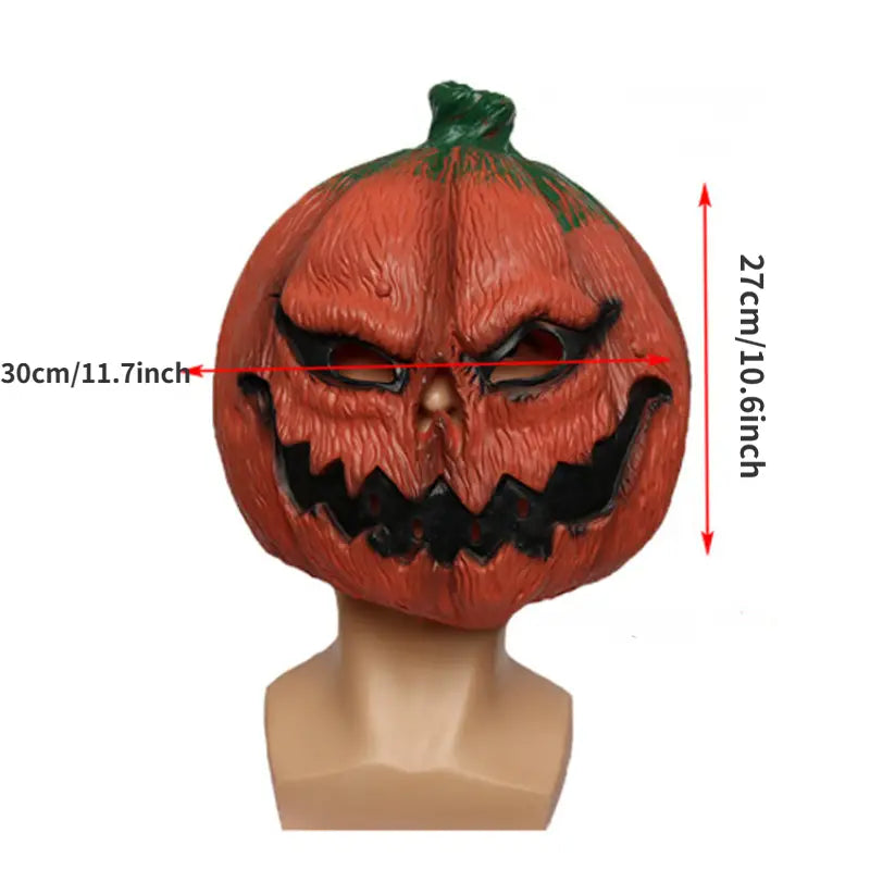 Spooktacular Pumpkin Face Head Mask for Halloween