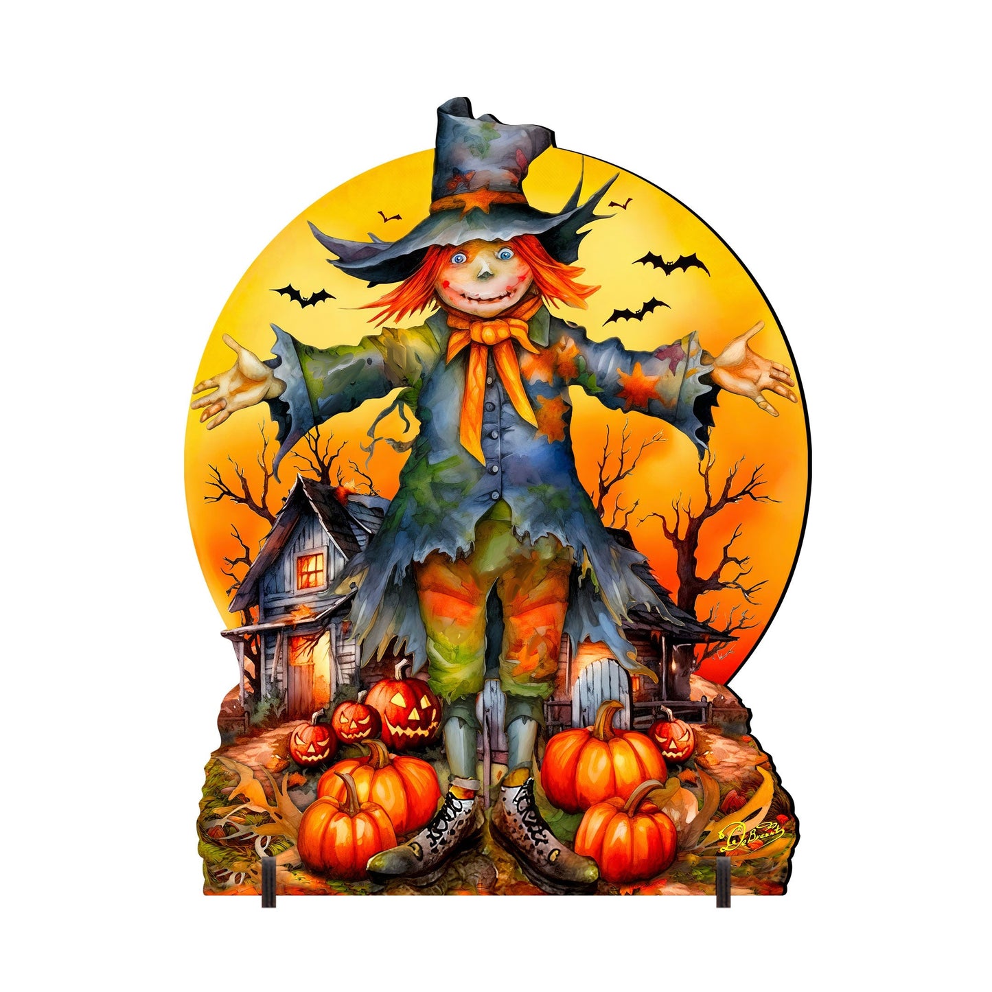 Halloween Scarecrow Freestanding Decor - Halloween Outdoor Decor by G. Debrekht - Halloween Decor- 8652798F