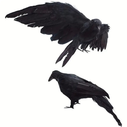 NNETM The Midnight Raven: Realistic Halloween Feathered Crow