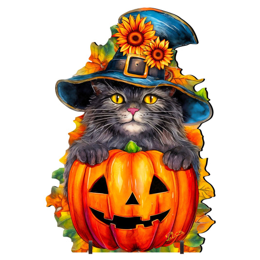 Halloween Black Cat Freestanding Decor - Halloween Outdoor Decor by G. Debrekht - Halloween Decor- 8652794F