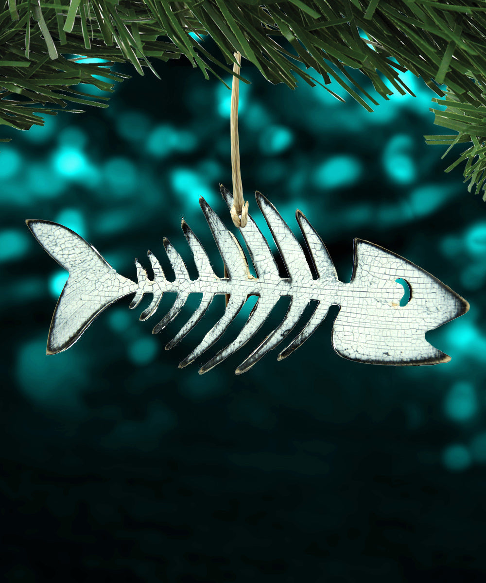 Halloween Fish Skeleton Wooden Ornaments - Thanksgiving Halloween Decor - 8199528