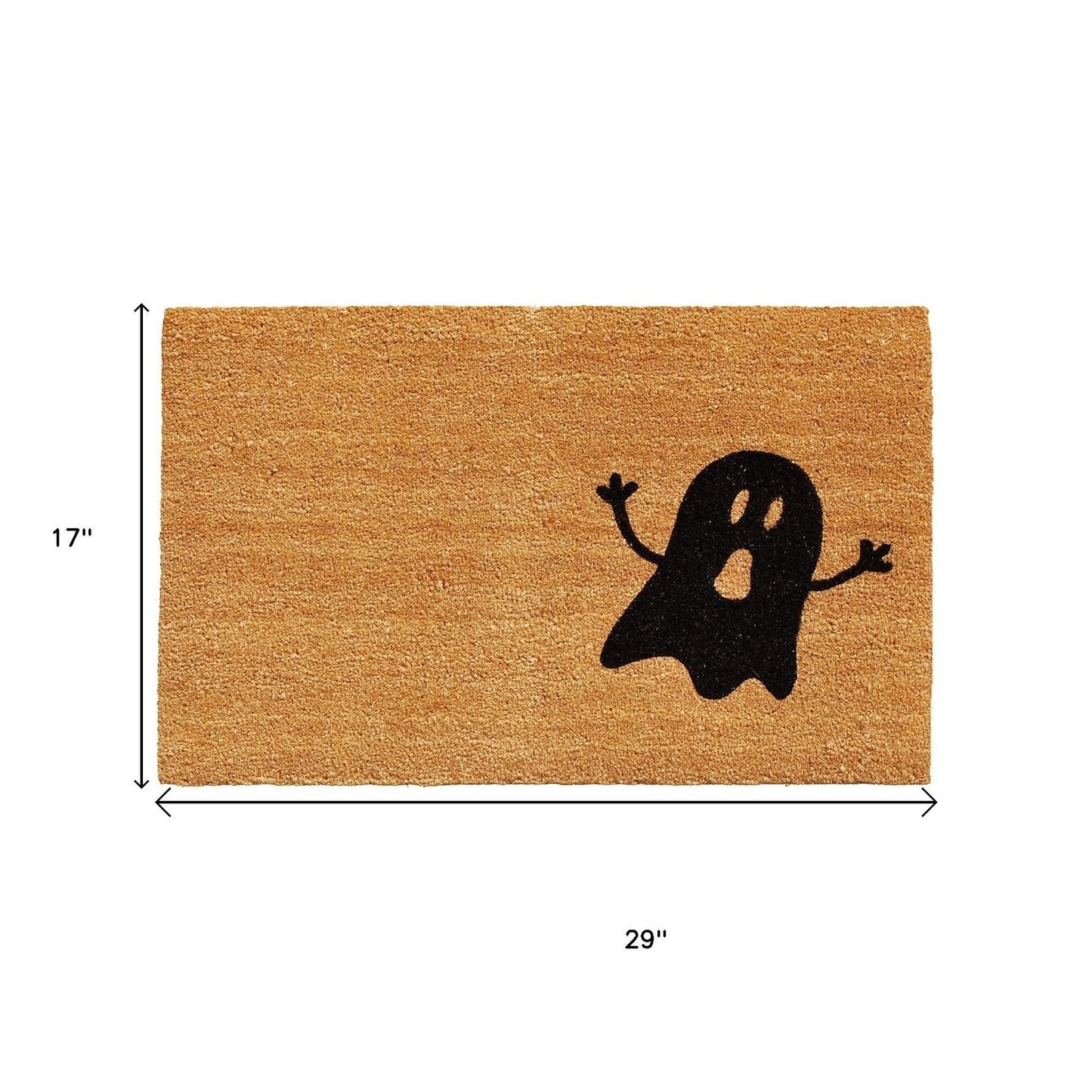 17" X 29" Natural And Brown Halloween Halloween Outdoor Coir Door Mat