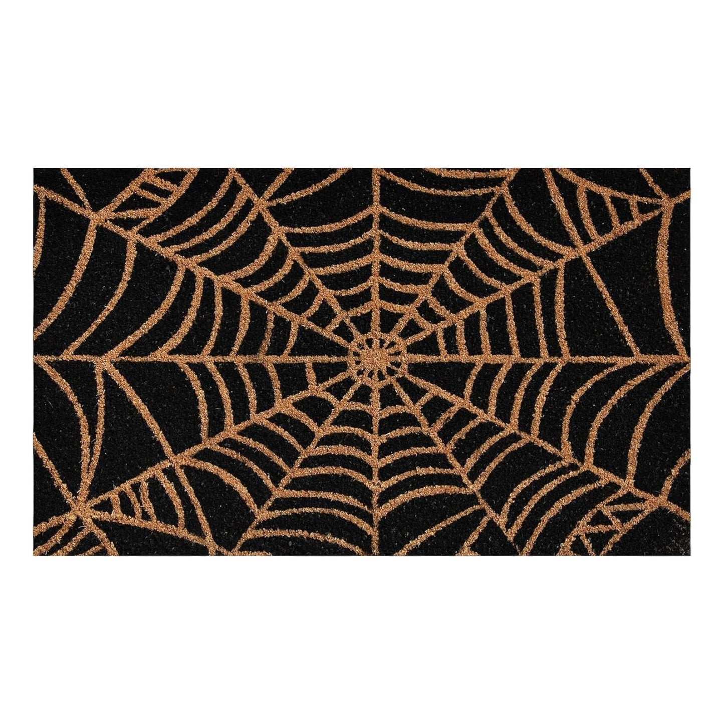 17" X 29" Black And Natural Halloween Halloween Outdoor Coir Door Mat