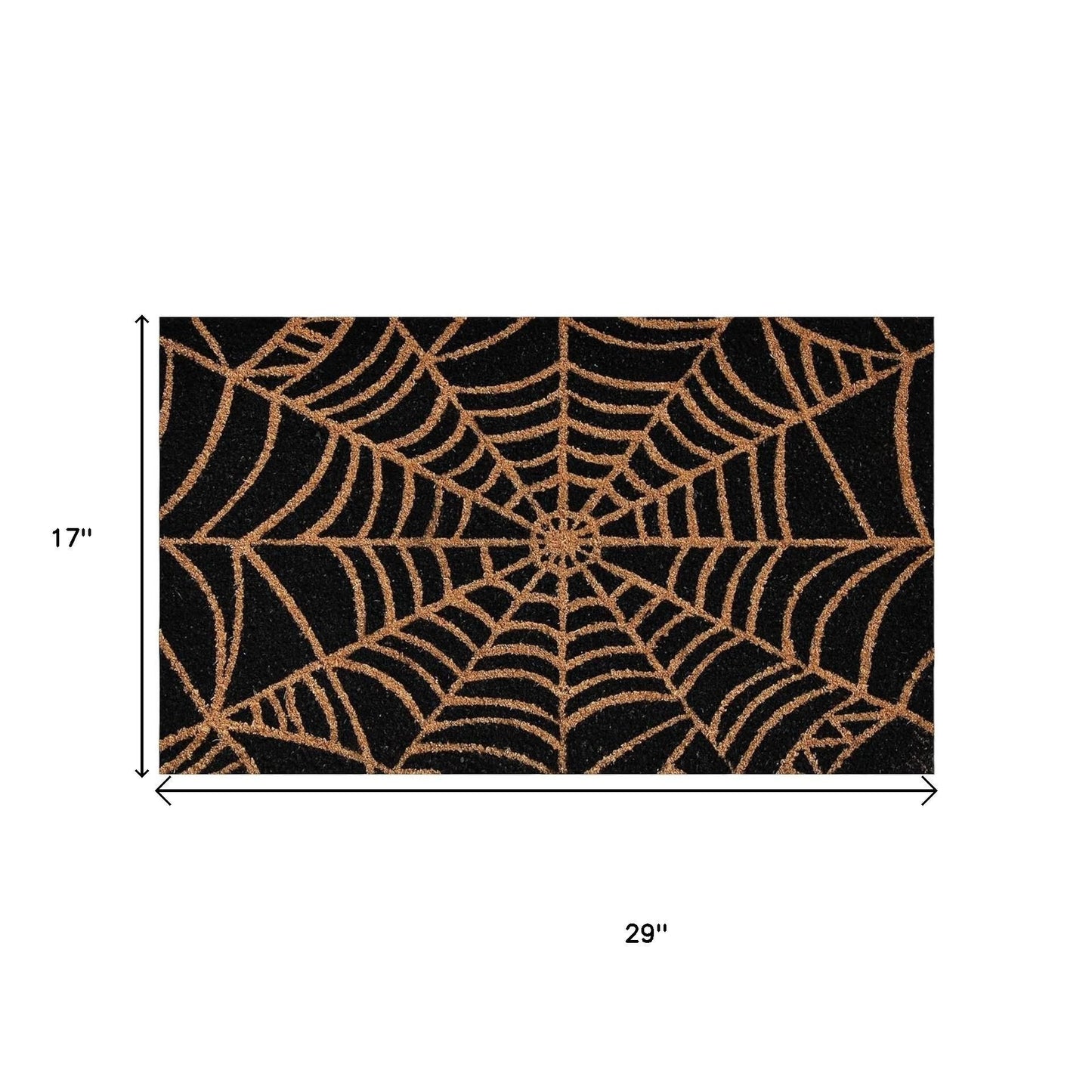 17" X 29" Black And Natural Halloween Halloween Outdoor Coir Door Mat