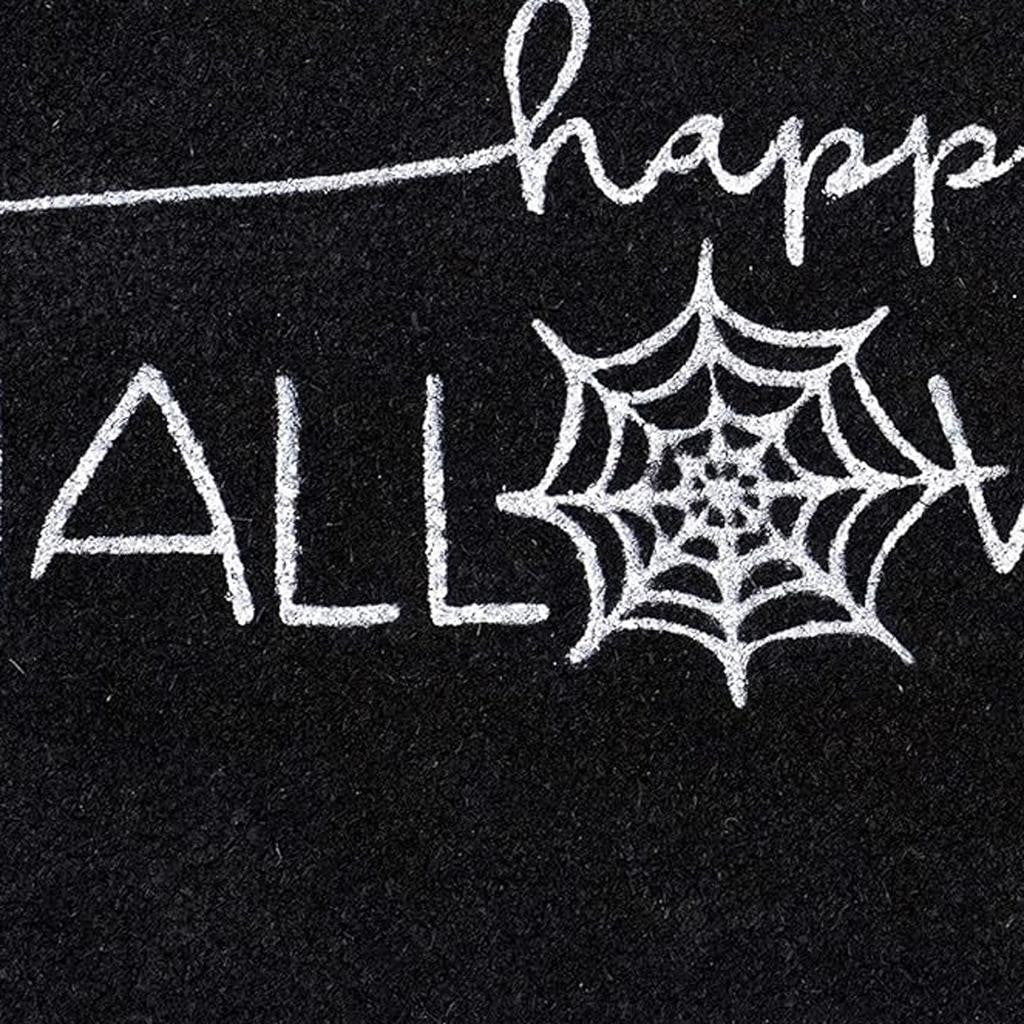 17" X 29" Black And White Halloween Halloween Happy Halloween Outdoor Coir Door Mat