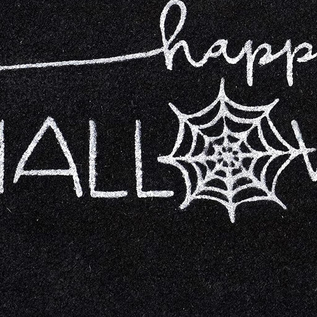 17" X 29" Black And White Halloween Halloween Happy Halloween Outdoor Coir Door Mat