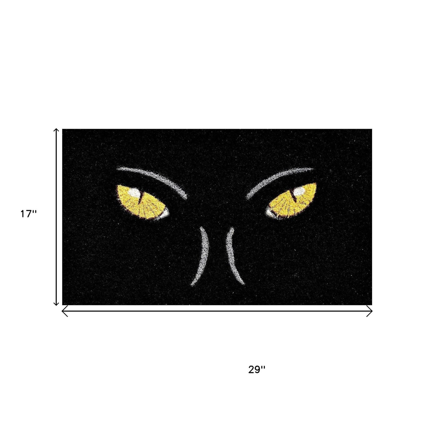 17" X 29" Black And White Halloween Halloween Outdoor Coir Door Mat