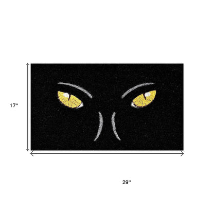 17" X 29" Black And White Halloween Halloween Outdoor Coir Door Mat