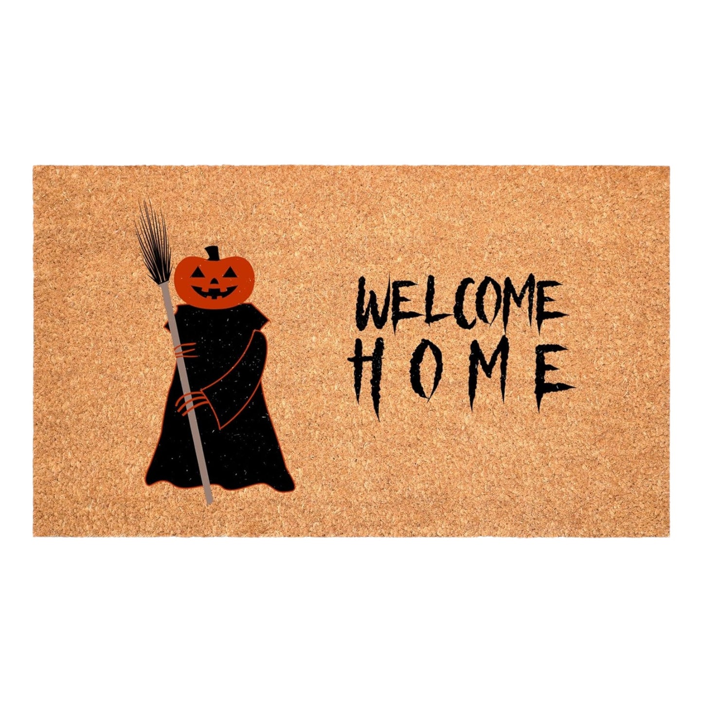 17" X 29" Natural And Brown Halloween Halloween Welcome Outdoor Coir Door Mat