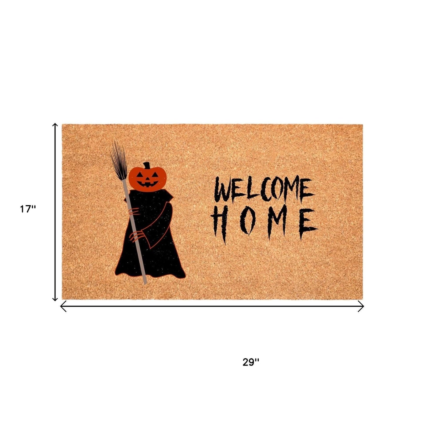 17" X 29" Natural And Brown Halloween Halloween Welcome Outdoor Coir Door Mat