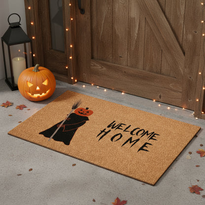 17" X 29" Natural And Brown Halloween Halloween Welcome Outdoor Coir Door Mat