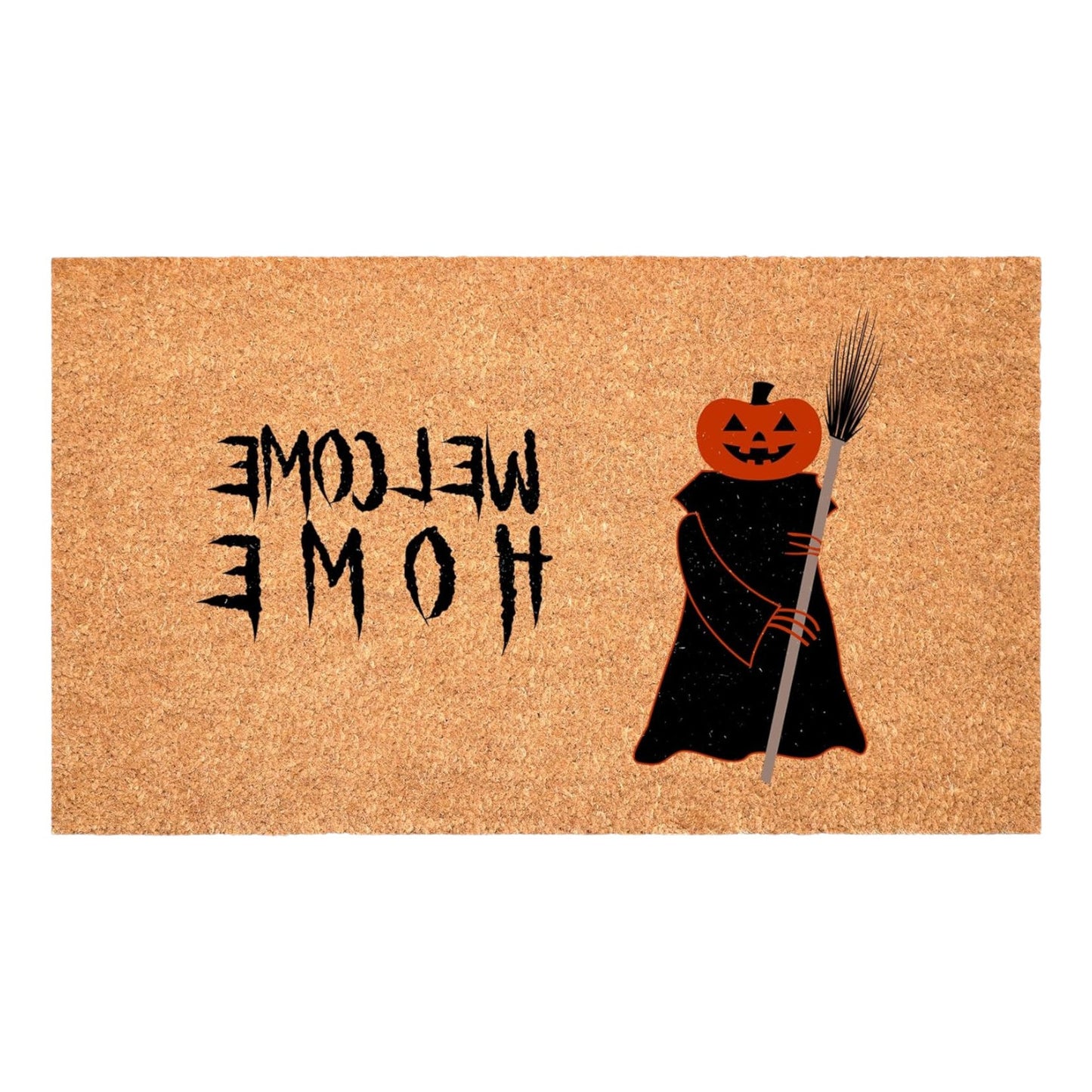 17" X 29" Natural And Brown Halloween Halloween Welcome Outdoor Coir Door Mat