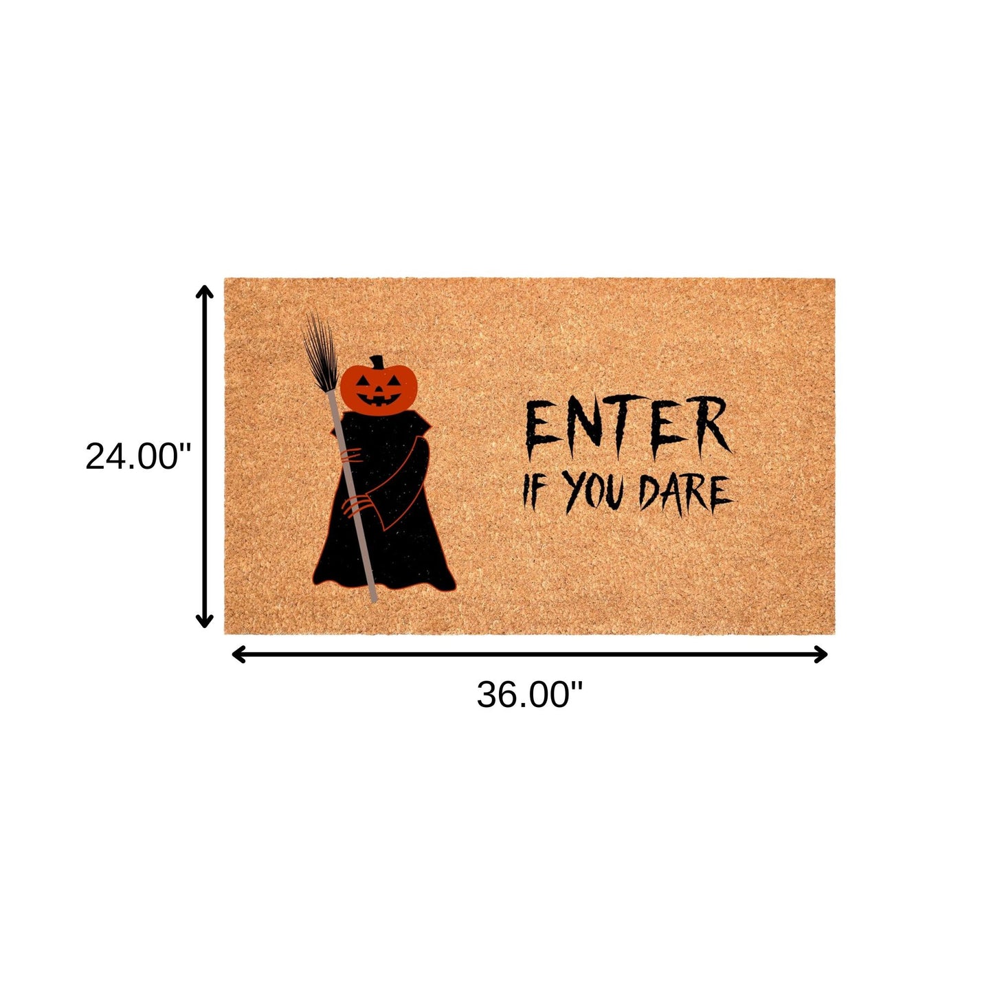 24" X 36" Natural And Brown Halloween Halloween Outdoor Coir Door Mat