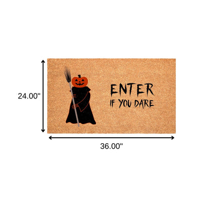 24" X 36" Natural And Brown Halloween Halloween Outdoor Coir Door Mat