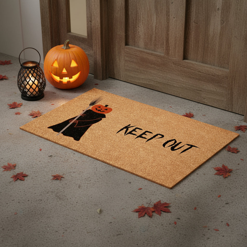 17" X 29" Natural And Brown Halloween Halloween Outdoor Coir Door Mat