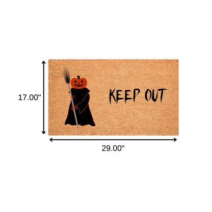 17" X 29" Natural And Brown Halloween Halloween Outdoor Coir Door Mat