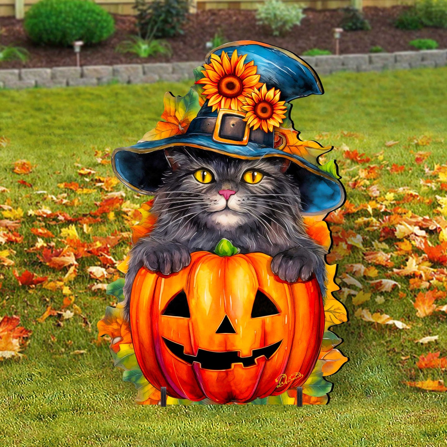 Halloween Black Cat Freestanding Decor - Halloween Outdoor Decor by G. Debrekht - Halloween Decor- 8652794F