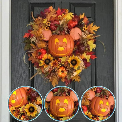 Halloween Pumpkin Mickey Wreath