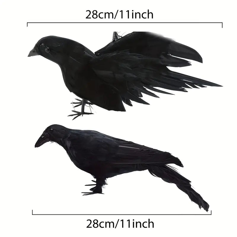 NNETM The Midnight Raven: Realistic Halloween Feathered Crow