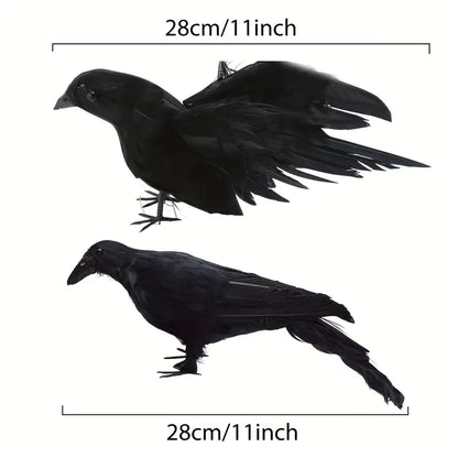 NNETM The Midnight Raven: Realistic Halloween Feathered Crow