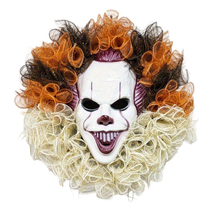 Halloween Penny Mask Wreath Horror Party Decor