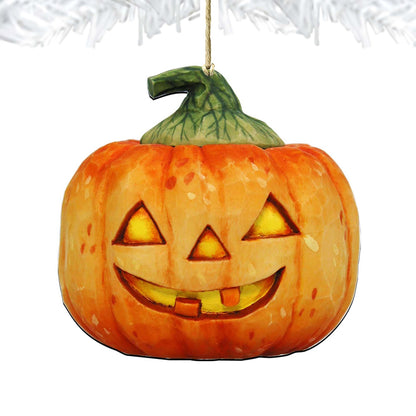 Halloween Pumpkin Wooden Ornaments by G. DeBrekht - Thanksgiving Halloween Decor - 8158414
