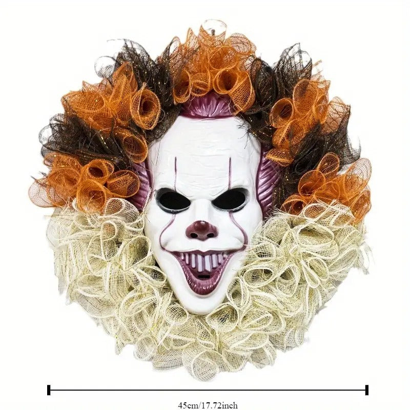 Halloween Penny Mask Wreath Horror Party Decor