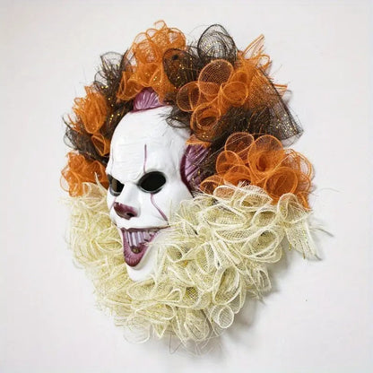Halloween Penny Mask Wreath Horror Party Decor